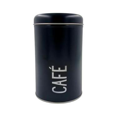 Imagem de Lata metal para cafe e açucar preta unitario esc aleatória - Genérico