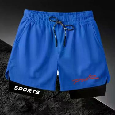 Imagem de Short esportivo compressão fitness 2 em 1 masculino geek power sport s