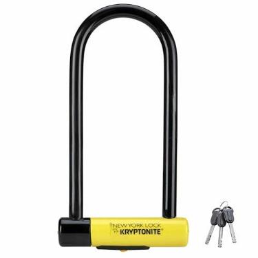 Imagem de Kryptonite Cadeado em U para bicicleta New York Long Shackle, cadeado de segurança resistente antifurto vendido ouro seguro, manilha longa de 16 mm com chaves, trava de segurança definitiva para