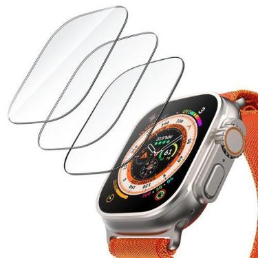 Imagem de Protetor de tela JeTech para Apple Watch Ultra 2/1 49 mm, pacote com 3