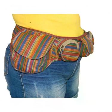 Imagem de Pochete Zup Bags Listrado Colors em Lona de Algodão Tamanho Único Feminino