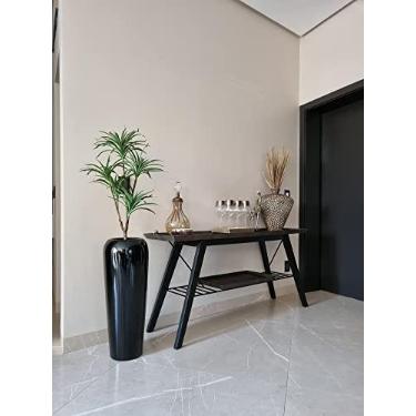 Imagem de Vaso Fibra De Vidro Vitrificado Estilo Vietnamita 76x29cm (Preto)