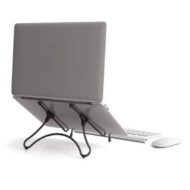 Imagem de Suporte para Notebook OCTOO Uptable Dobrável e Portátil, Apenas 290 g, Mais Conforto para Trabalhar e Estudar, para Notebooks e Tablets de até 17 polegadas — Preto