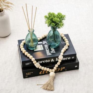 Imagem de Kit Decorativo com Livros Decorativos + Vaso com Eucalipto e Difusor com Varetas+Colar de Mesa – Ideal para Sala, Quarto ou Escritório – Também Pode Guardar Objetos