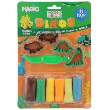 Imagem de Massa Para Modelar Criativa Dino 11 Peças Molde E Brinque - [Inserir M