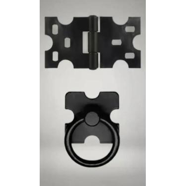 Imagem de Kit 8 Dobradiças + 4 Puxadores Rústicos Metal - Congratulations Store