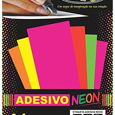 Imagem de Papel Adesivo Neon, Off Paper, A4, 210X297 mm, Pink, 100 Gramas, Caixa com 20