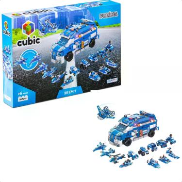 Imagem de De Encaixe Cubic 25 Em 1 Polícia 569 Peças 24 Diferentes Tipos De Veíc
