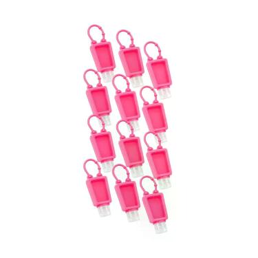 Imagem de PoKit 12 Porta Álcool Gel Com Alça Silicone Para Eventos Cor:Rosa - Es
