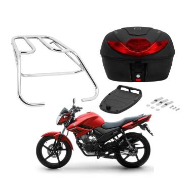 Imagem de COMP Kit Bauleto Moto 35 Litros SmartBox + Bagageiro Mod. Sansão compa