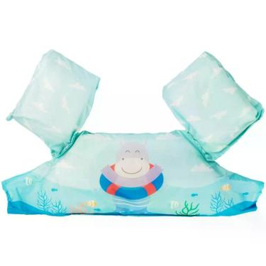 Imagem de Boia Colete Infantil Estampada Hipopotamo Azul Pimpolho 37CM