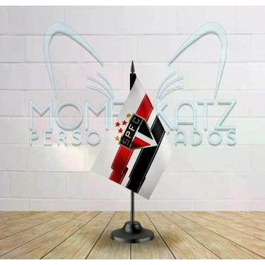 Imagem de Mini bandeira de mesa São Paulo 20x12cm  Personalizada  Haste de 28cm 