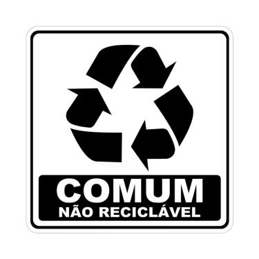 Imagem de Adesivo Lixo Reciclavel Comum Não Reciclável 1 Unidade 20cm X 20cm Nome Do Desenho Comum