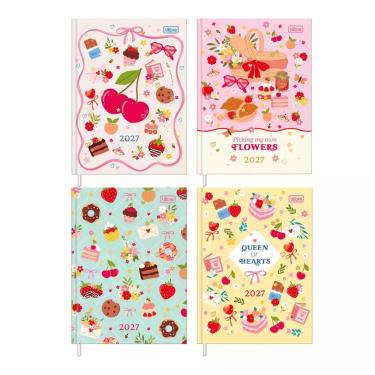 Imagem de Agenda Costurada Capa Dura Charme 2027 - 12,3x16,6 cm - Capas Sortidas