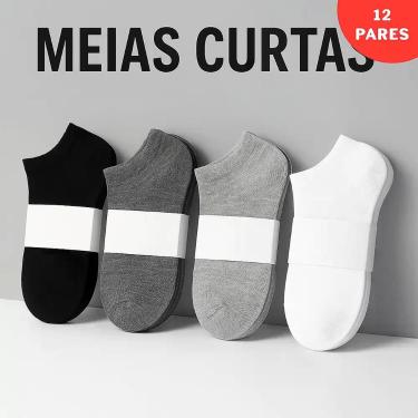 Imagem de Kit 24 Pares Meias Soquetes Ótima Qualidade Unissex - Genérico, Sortid
