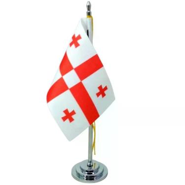 Imagem de Mini Bandeira Mesa Geórgia Com 8cm X 5,5cm E 15cm Mastro