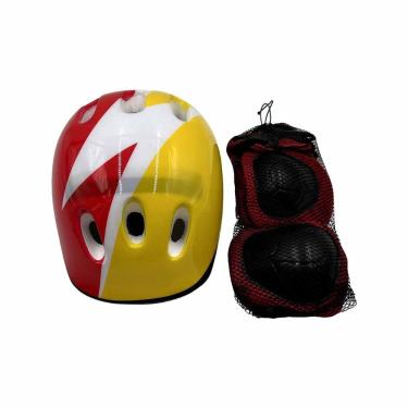 Imagem de Kit Proteção Infantil Completo Capacete Joelheira Cotoveleira - RAD7,