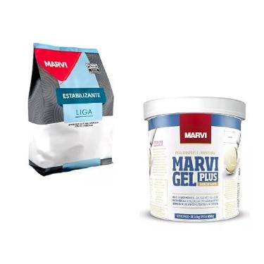 Imagem de Kit Emulsificante 850g + Liga Neutra M10 1kg P Sorvete Marvi