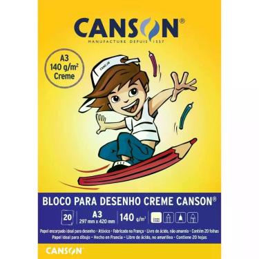 Imagem de Bloco para Educacao Artistica Creme Infantil 20F A3 140G - Usa Folien