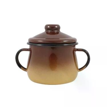 Imagem de Açucareiro Esmaltado Marrom Degradê 380 Ml Ewel