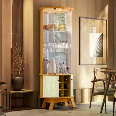 Imagem de Cristaleira Marina Com Vidro Temperado Cinamomo/off-white