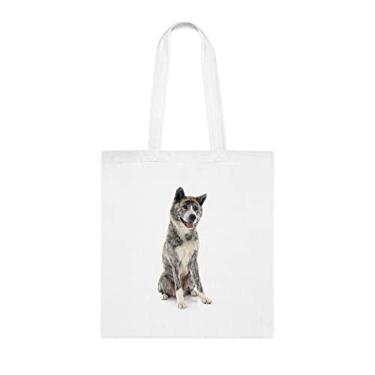 Imagem de Bolsa para cães Akita Inu, presente para cachorro Akita Inu, aniversário de cachorro Akita Inu bolsa de ombro para cachorro Akita Inu, bolsa reutilizável para cães Akita Inu, Branco