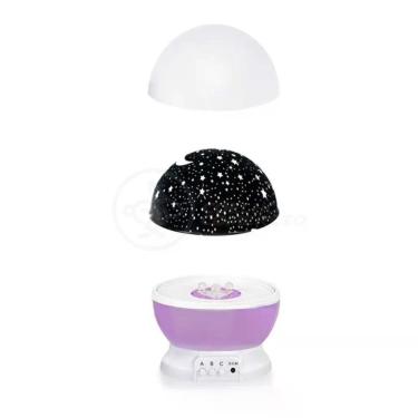 Imagem de Luminária Projetor Abajur Estrelas Galáxia Universo Planetário Céu Roxo Presente Para Namorados