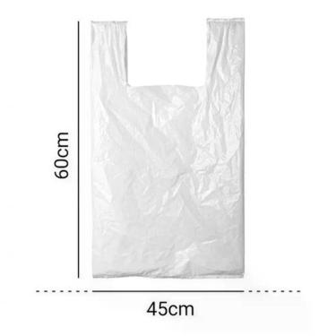 Imagem de Sacola Plástica 45x60 em Polietileno 100% Reciclado Alta Resistência Branca Higipack