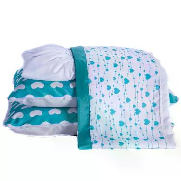Imagem de Jogo De Cama Lençol Queen Vênus Branco Com Fronhas E Virol Estampados 04 Peças - Percal 200 Fios