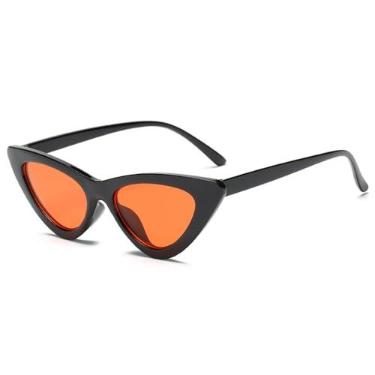 Imagem de Óculos de sol olho de gato sexy triângulo tamanho pequeno moderno retro feminino óculos de sol tons para senhora, laf5149, c8, tamanho único