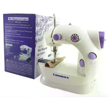Imagem de Mini Máquina De Costura Reta Pedal Portátil Rosa 110v/220v lanmax, Bra