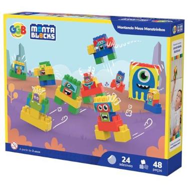 Imagem de GGB Brinquedo Blocos de Montar Montando Meus Monstrinhos