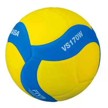 Imagem de Bola De Vôlei Infantil Mikasa EVA VS170W, Amarelo, Azul