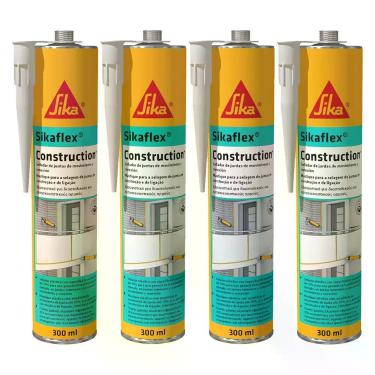 Imagem de Kit 4 Adesivo Sikaflex Construction Construção Branco 300ml