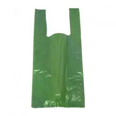 Imagem de Sacola Plástica Reciclada Sacola Reciclada Verde 60 cm X 80 cm Pacote 5KG 150 UND Alta Resistência Verde Higipack
