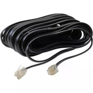 Imagem de Cabo Extensor Para Telefone Rj11 4 Vias 10m Preto Storm -