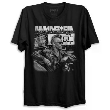Imagem de Camiseta Preta Banda Rammstein Bomber Rock Metal, M