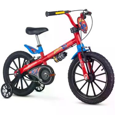 Imagem de Bicicleta Infantil Menino Aro 16 Homem Aranha Marvel - Nathor, Vermelh