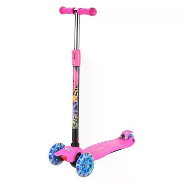 Imagem de Patinete Infantil Skatenet Radical New Plus com Luzes nas Rodas e Sistema Lean-to-Steer Rosa DM Toys