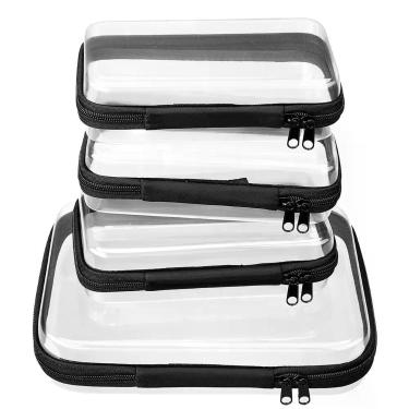 Imagem de Conjunto de 4 Necessaires Transparentes com Estojo Rígido e Zíper WELP