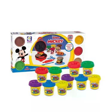 Imagem de Kit Brinquedo Infantil Massinha de Modelar Mickey Disney Sanduicheira 