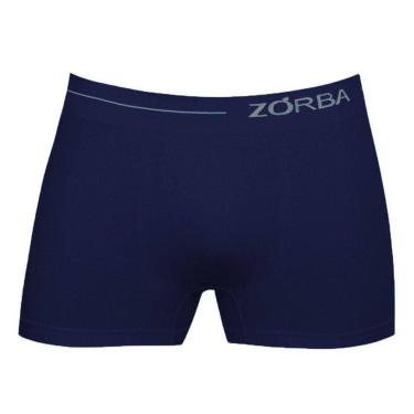 Imagem de Cueca Boxer Zorba Side 839 Sem Costura Lateral Poliamida, P, Marinho
