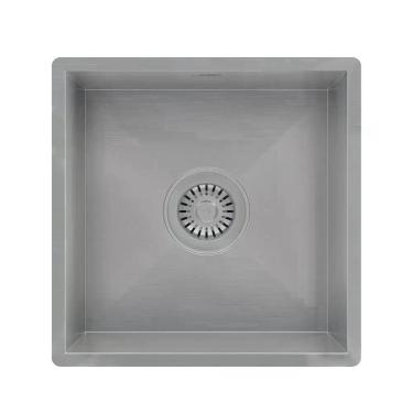 Imagem de Cuba Pia Cozinha Gourmet Quadrada 35x35 Inox 304 Escovado Tubrax