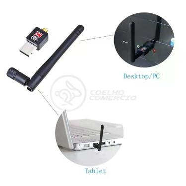 Imagem de Antena Usb 2.0 Receptor De Wifi Wireless Internet Sem Fio 1200Mbps 802.Inn Pc Notebook 46