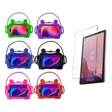 Imagem de Kit Capa Silicone Para Tablet Lenovo Tab M9 + Pelicula - CNSTY, Preto