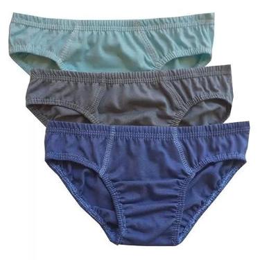 Imagem de Kit Com 9 Cueca Slip Infantil 100% Algodão Elástico Embutido Sortida (3 á 4 anos, Sortida)