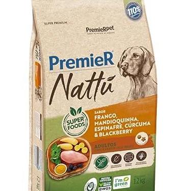 Imagem de Ração Premier Nattu adulto Fra/Mandioq/Espin/Curcu/Blackberry 12kg