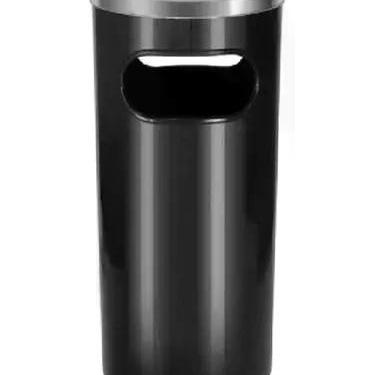 Imagem de Cinzeiro Lixeira Plástico Com Aro Em Aço Inox (c7) - Higipack
