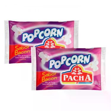Imagem de Kit 2 Pipoca para Microondas Pop Corn Pachá Sabor Bacon 100g