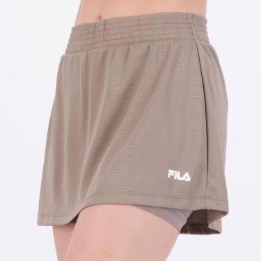 Imagem de Shorts Saia Fila Flow III Feminina Marrom, M